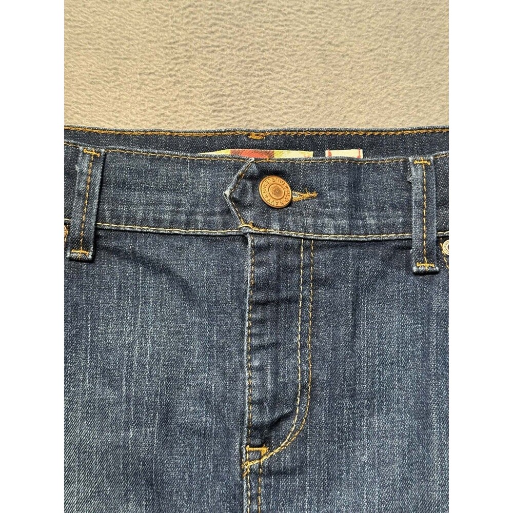 Old Navy Womens 16 Ultra Low Waist Denim Mini Skirt Blue Stretch Y2K EUC - Picture 3 of 8